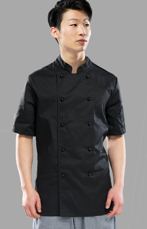 Club II Chefs Short Sleeve Jacket - Black