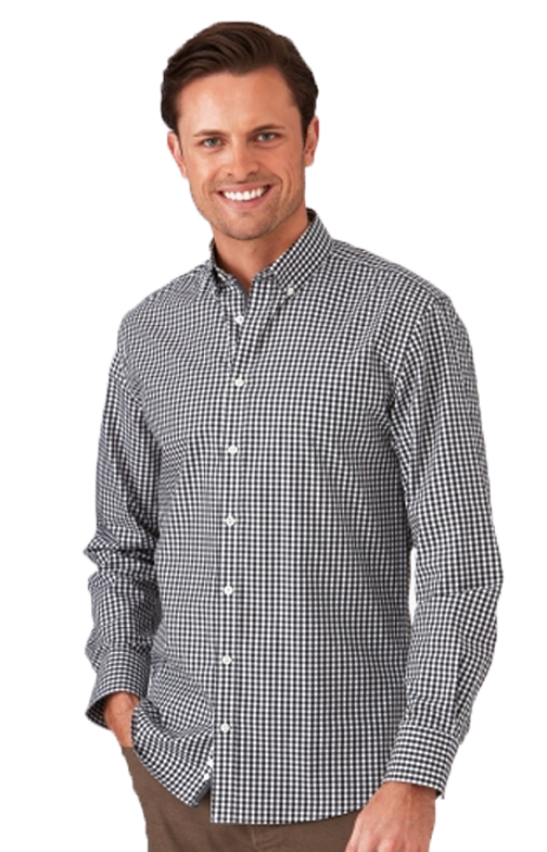 Men's City Check LS Shirt - Black