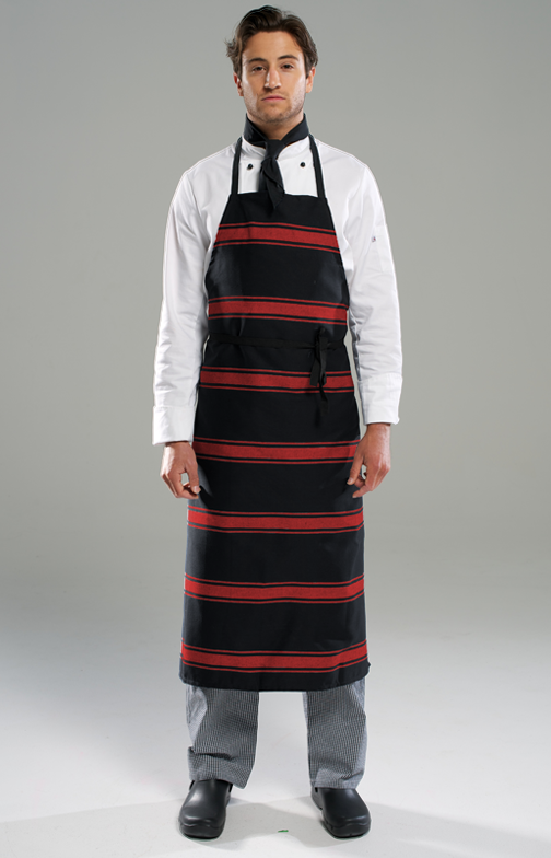 Bratting Stripe Butchers Apron - Black/Red