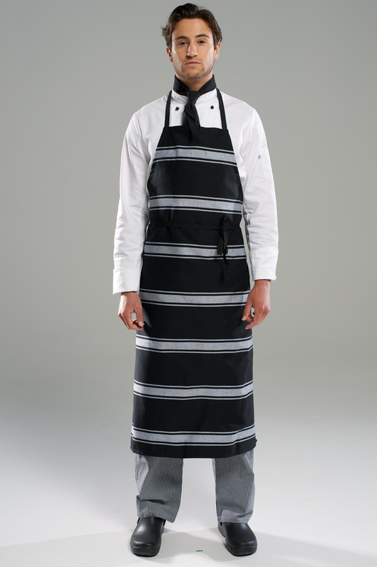 Bratting Stripe Butchers Apron - Black/Red