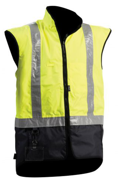 Hi Vis Fleece Lined Stamina Vest - Orange/Navy