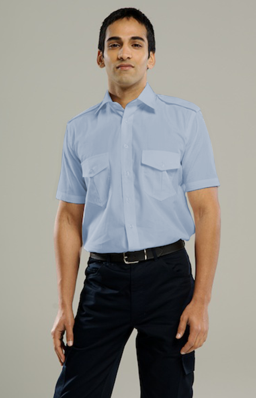 Men's Short Sleeve Epaulette Shirt - White