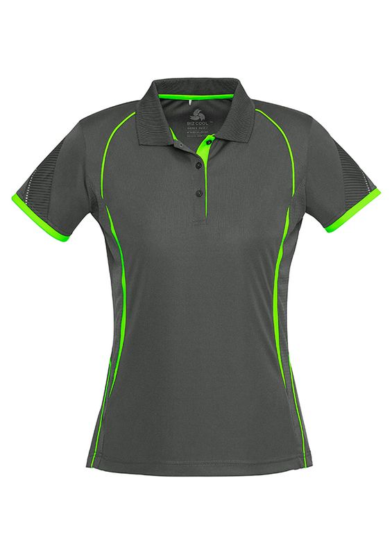 Women's Razor Polo - Grey/Fluorescent Yellow