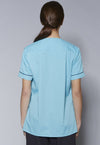 Women's Contrast Trim Scrub Top - French/White