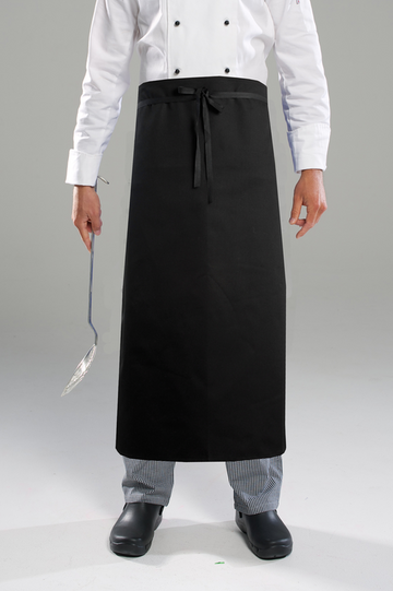 Long Waist Apron Polycotton - Black