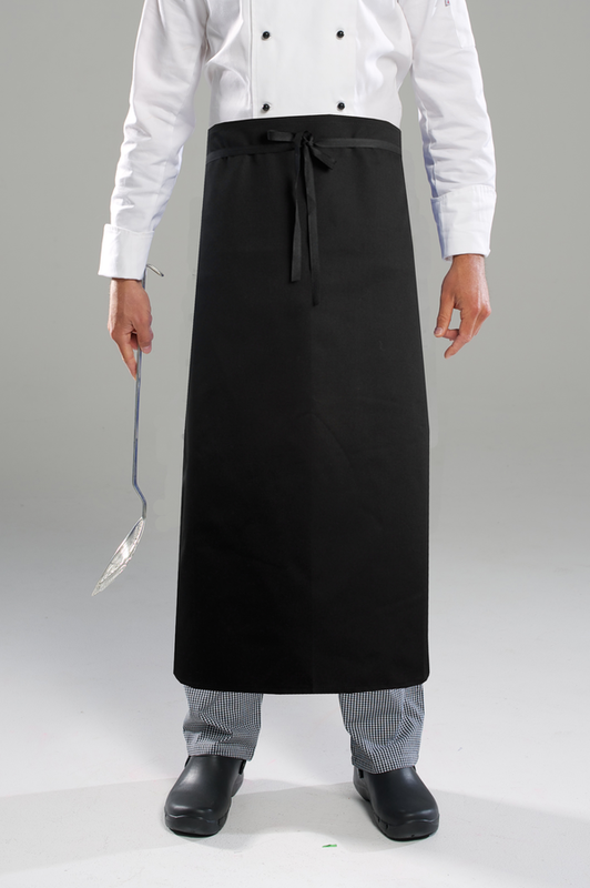 Long Waist Apron Polycotton - Black