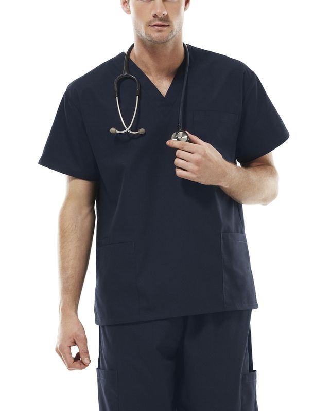 Unisex Classic Scrub Top - Black