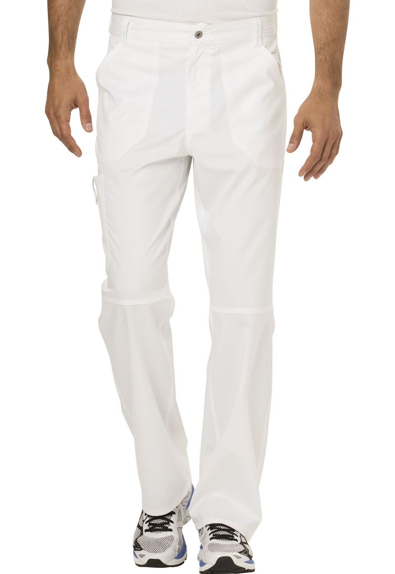 Cherokee Men's WW Revolution Fly Front Drawstring Cargo Pant - White