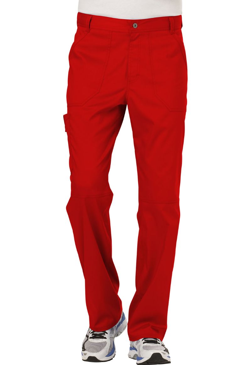 Cherokee Men's WW Revolution Fly Front Drawstring Cargo Pant - Red