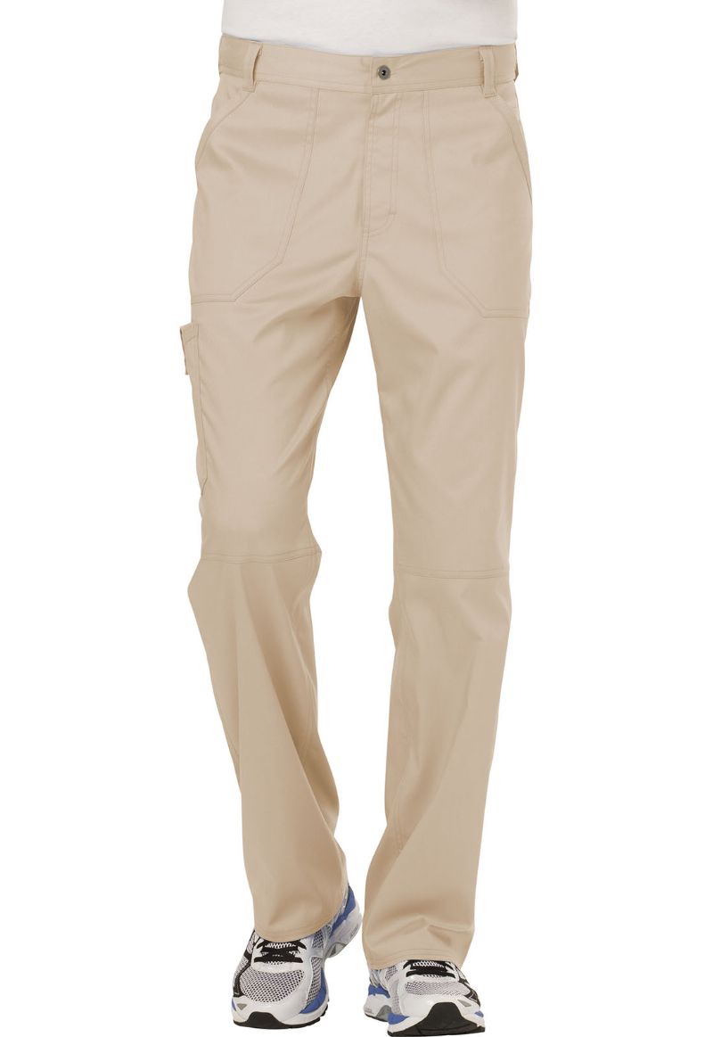 Cherokee Men's WW Revolution Fly Front Drawstring Cargo Pant - Khaki