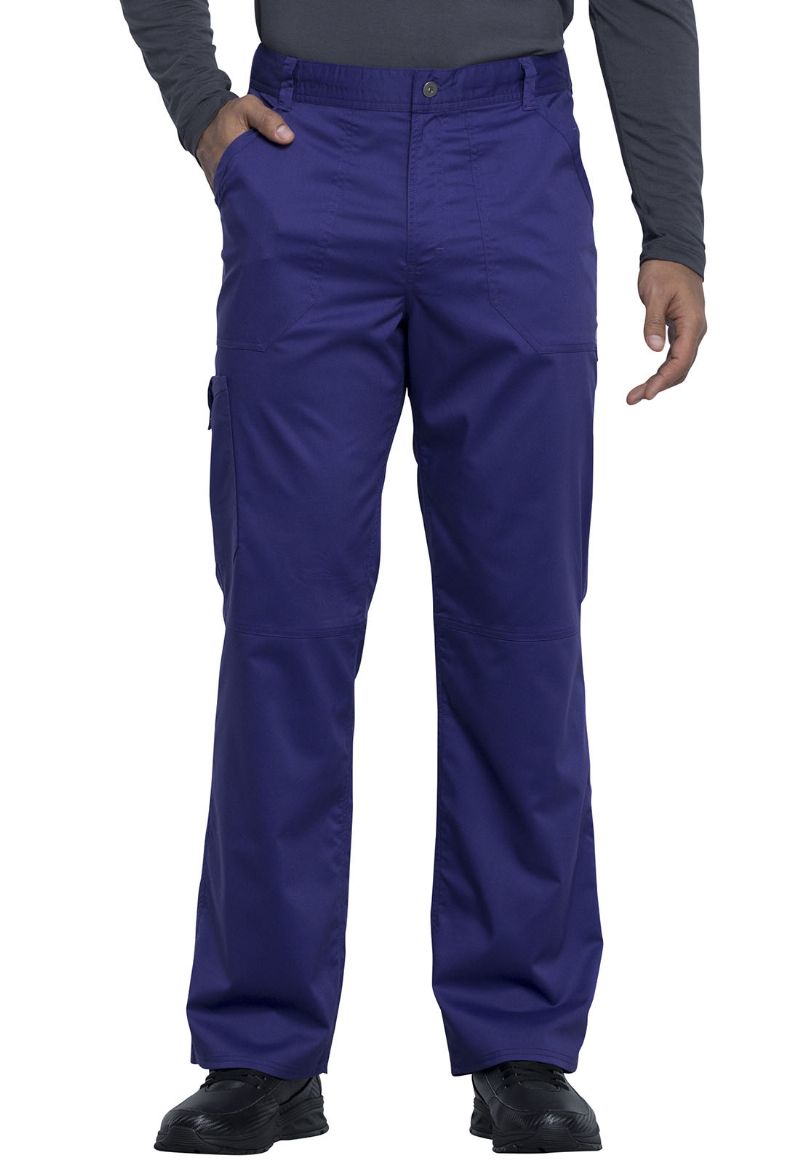 Cherokee Men's WW Revolution Fly Front Drawstring Cargo Pant - Grape