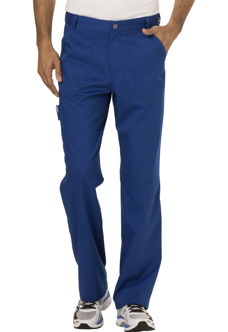 Cherokee Men's WW Revolution Fly Front Drawstring Cargo Pant - Caribbean Blue