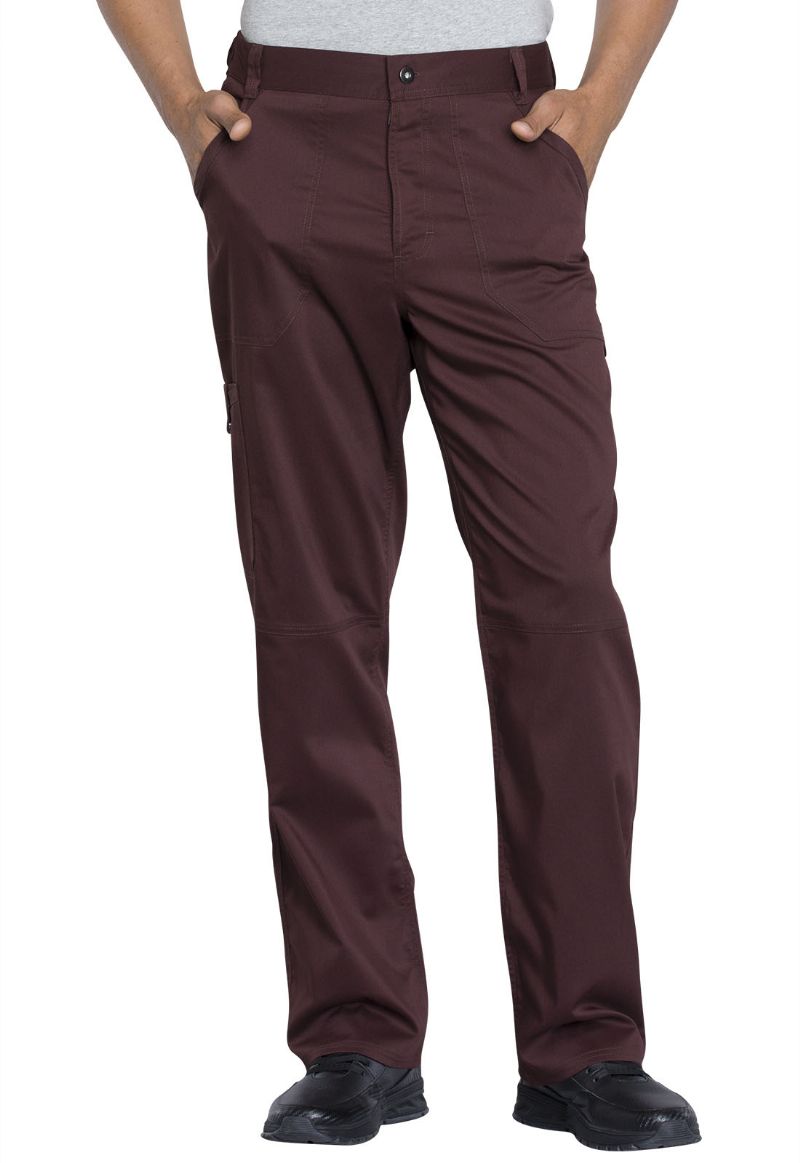 Cherokee Men's WW Revolution Fly Front Drawstring Cargo Pant - Grape