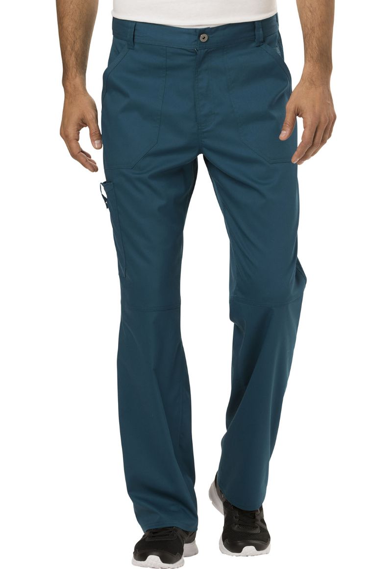 Cherokee Men's WW Revolution Fly Front Drawstring Cargo Pant - Caribbean Blue