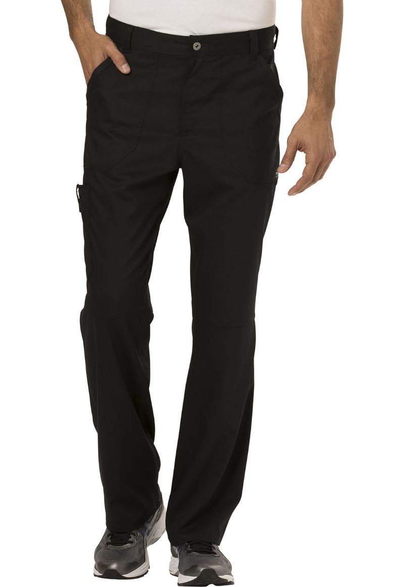 Cherokee Men's WW Revolution Fly Front Drawstring Cargo Pant - Black