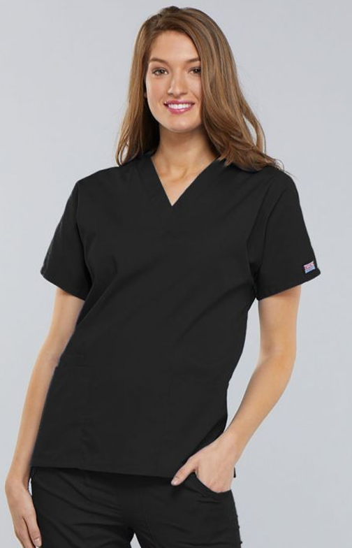 Womens V Neck Top - Surgical Green