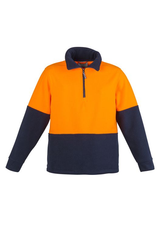 Hi Vis Half Zip Polar Fleece Jumper - Yellow/Navy