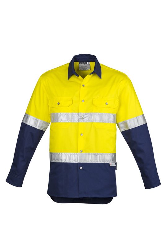 D/N Industrial Mens Shirt Hoopd - Yellow/Navy