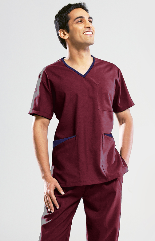 Men's Rakaia Scrub Top - Cobalt/Black