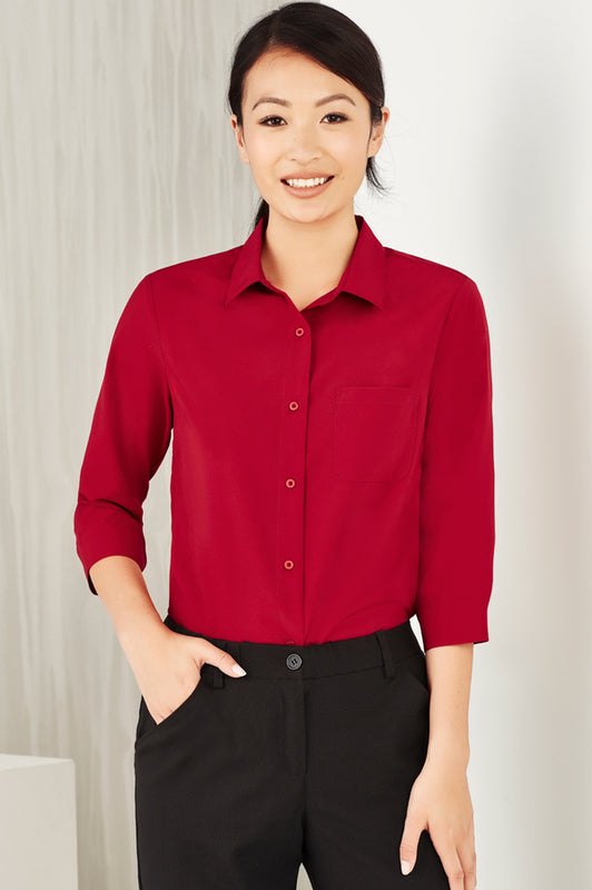 Womens Florence 3/4 Sleeve Shirt - Cherry