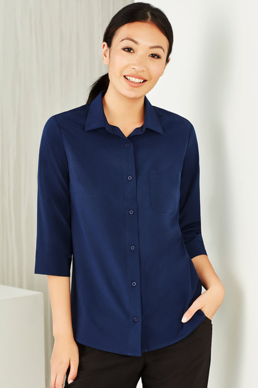 Womens Florence 3/4 Sleeve Shirt - Electric Blue