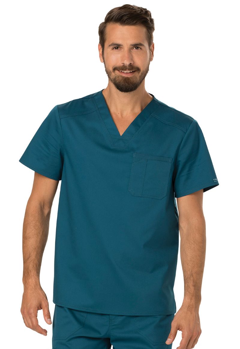 Men's Tuckable V-Neck Top - Caribbean Blue