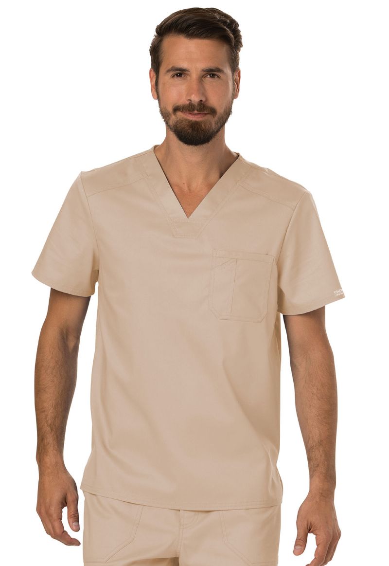 Men's Tuckable V-Neck Top - Khaki