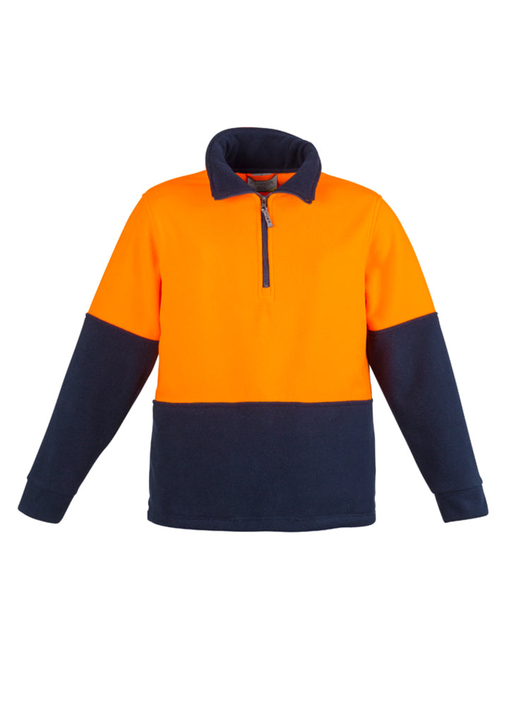 Hi Vis Half Zip Polar Fleece Jumper - Yellow/Navy