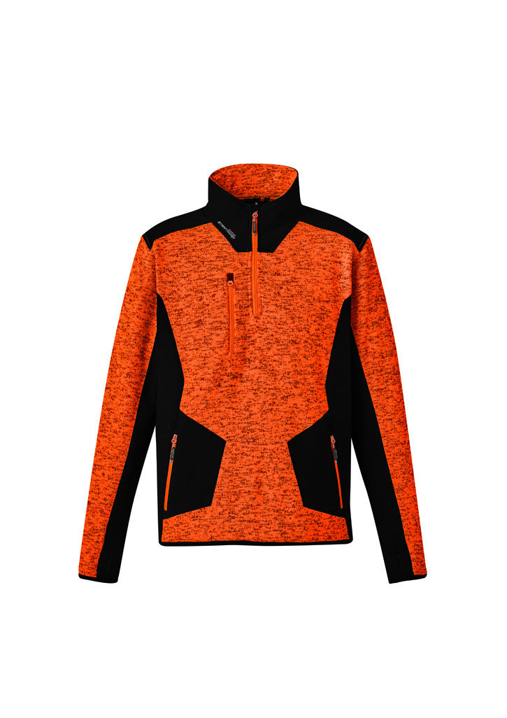 Unisex Streetworx Reinforces 1/4 Zip Pullover - Orange/Black