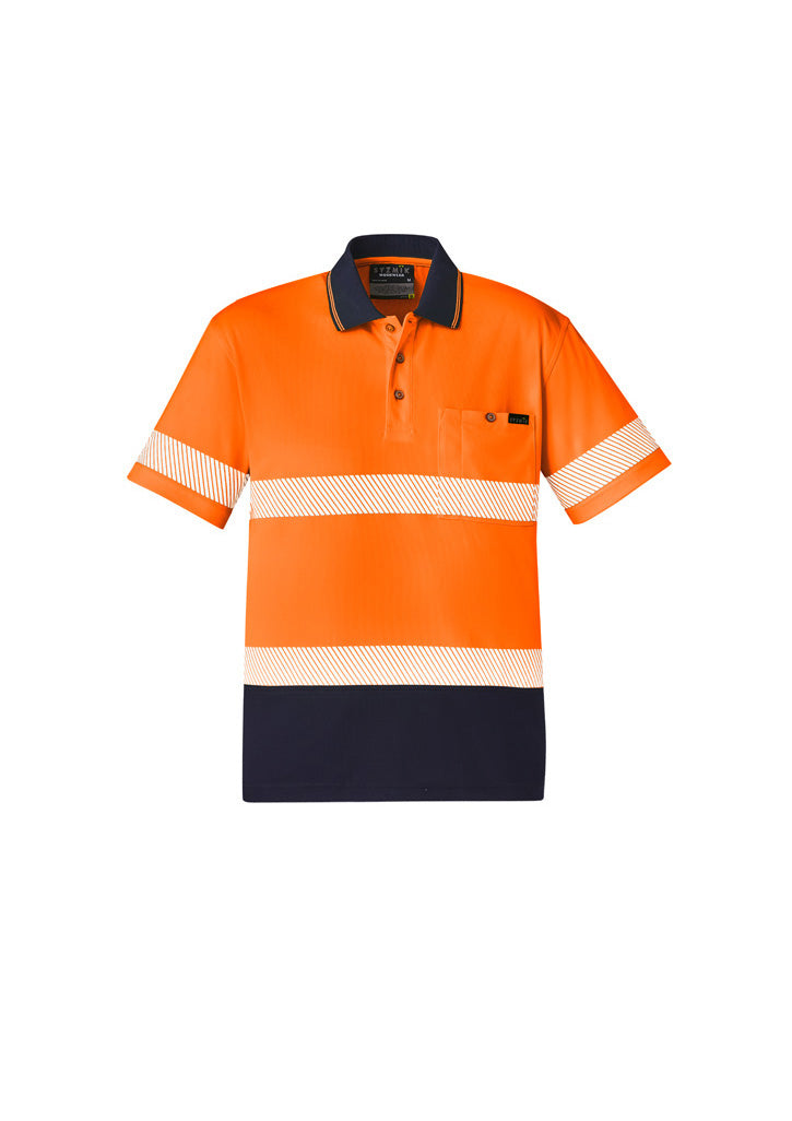 Hi Vis Polo S/S - Orange/Navy