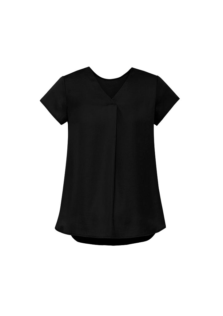 Cathalem Cotton Polyester Spandex Shirt Women Summer V Neck Bell Sleeve  Blouse Casual Loose Pleated Shirt Turtleneck Women Petite Shirt Black  XX-Large 