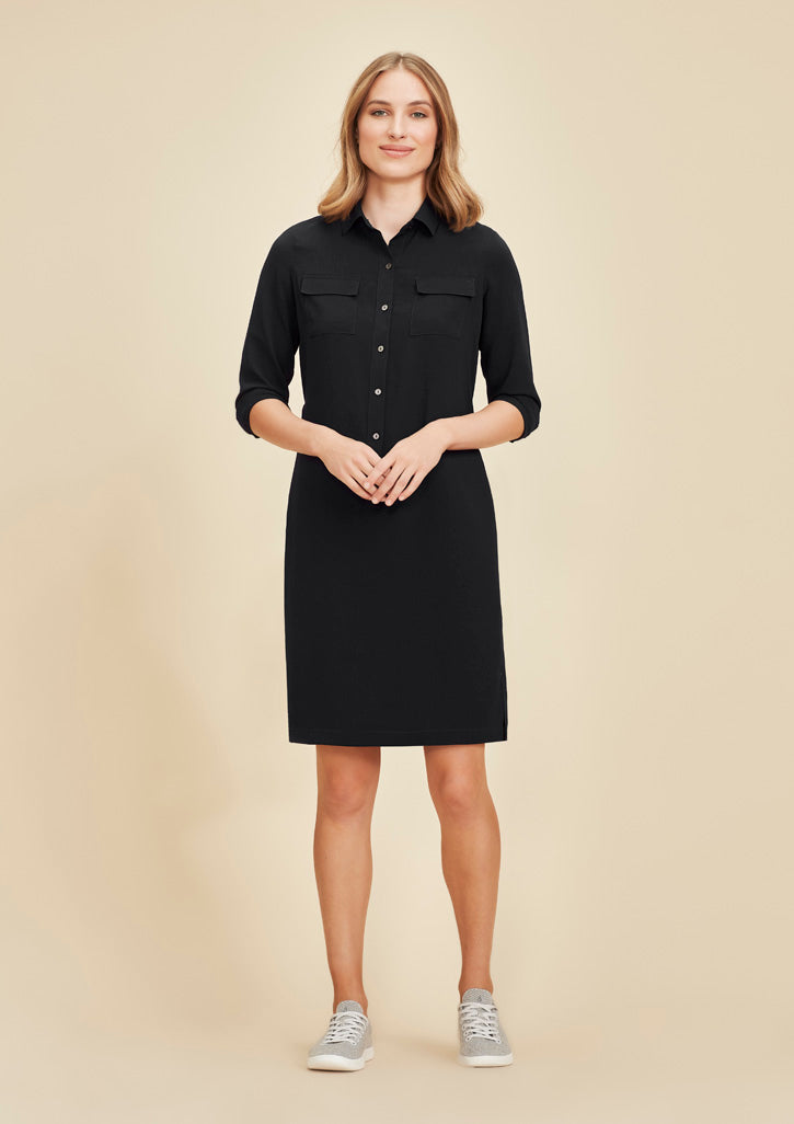 Chloe Georgette Shirt Dress - Navy