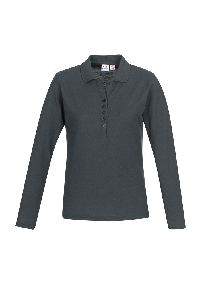 Crew Ladies L/S Polo - Charcoal