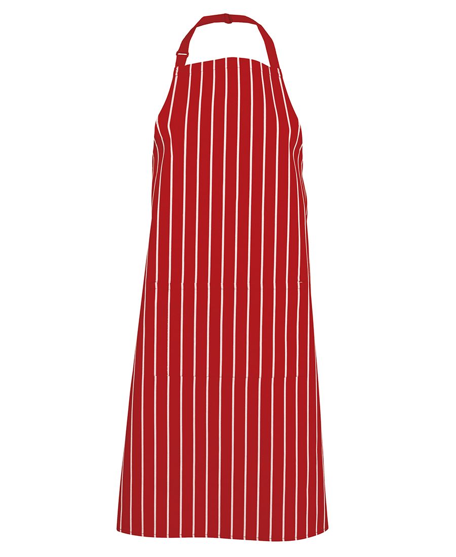 Bib Striped Apron with Pocket - Navy/White