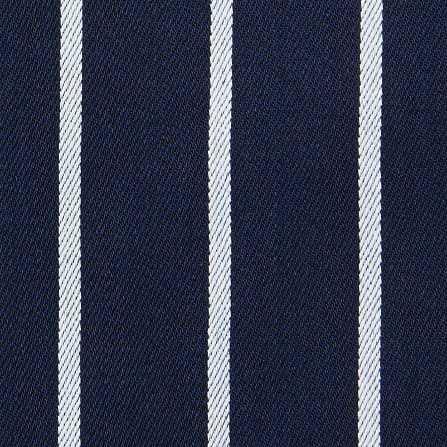 Bib Striped Apron with Pocket - Navy/White