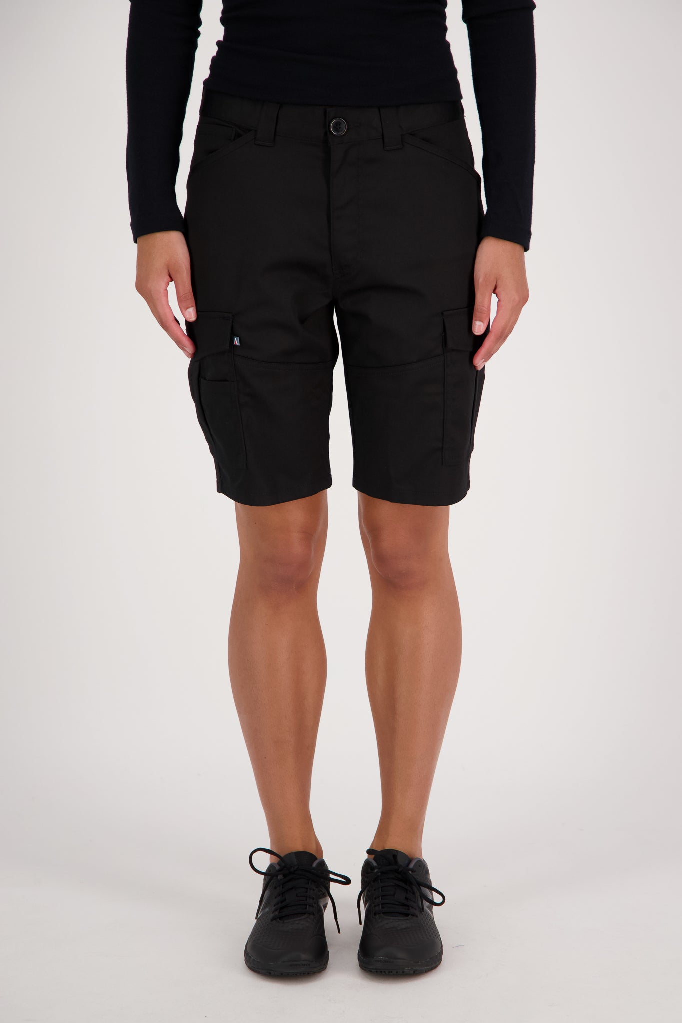 Unisex Stretch Cargo Shorts - Black