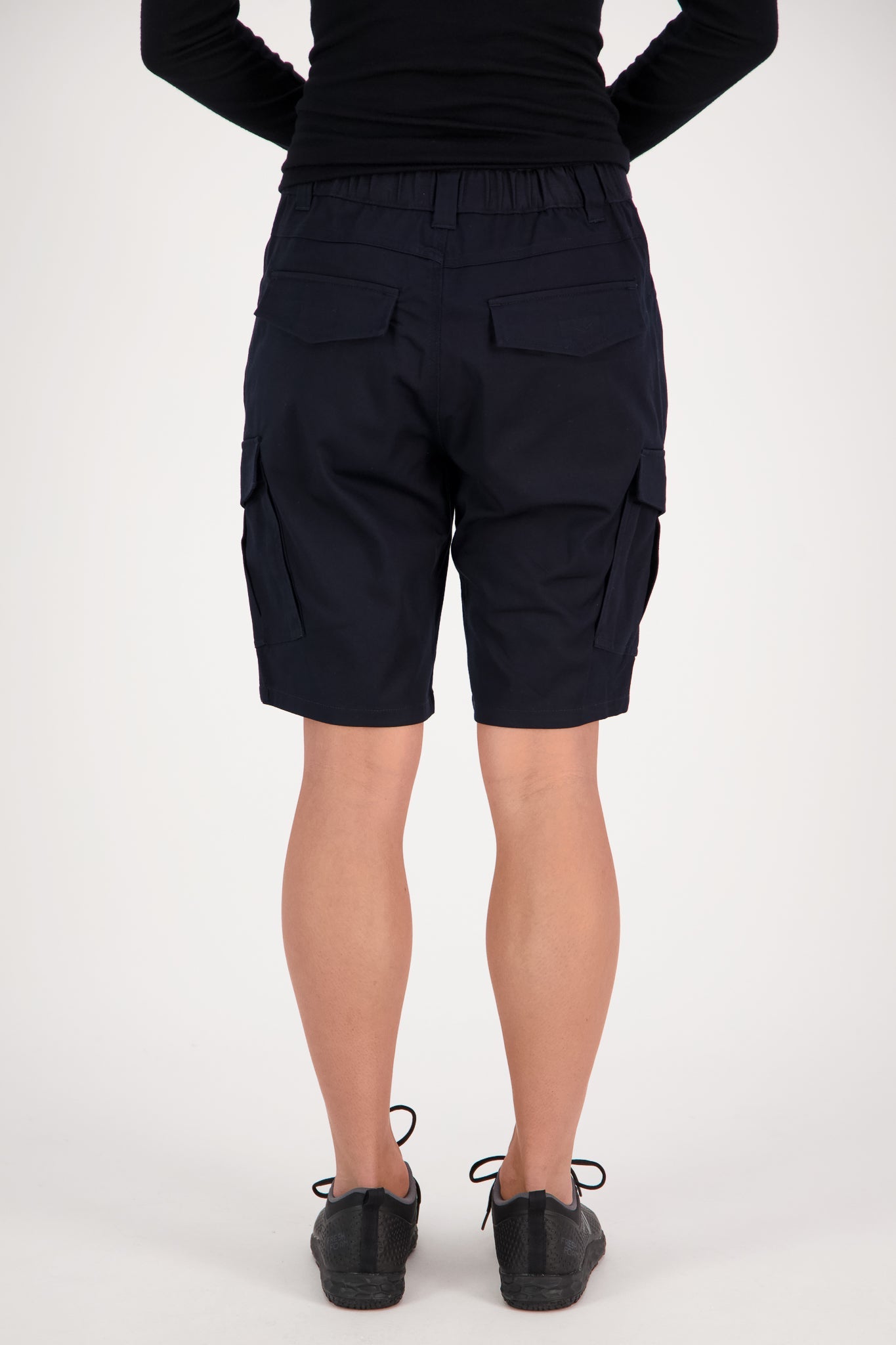 Unisex Stretch Cargo Shorts - Black