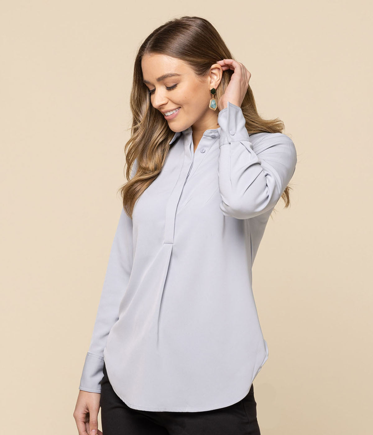 Long Sleeve Soft Quinn Top - Ocean