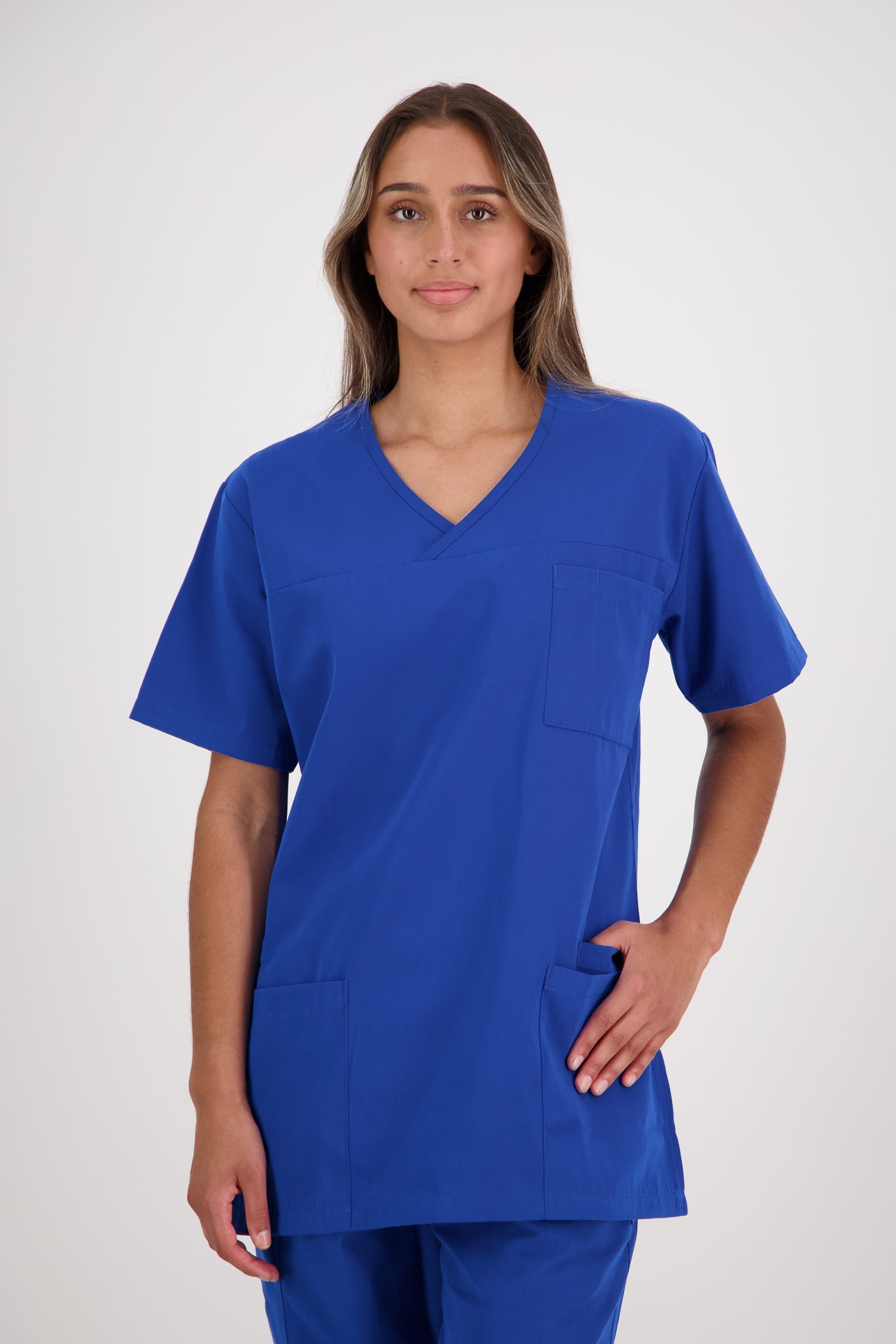 Polycotton Scrub Top - Pale Blue