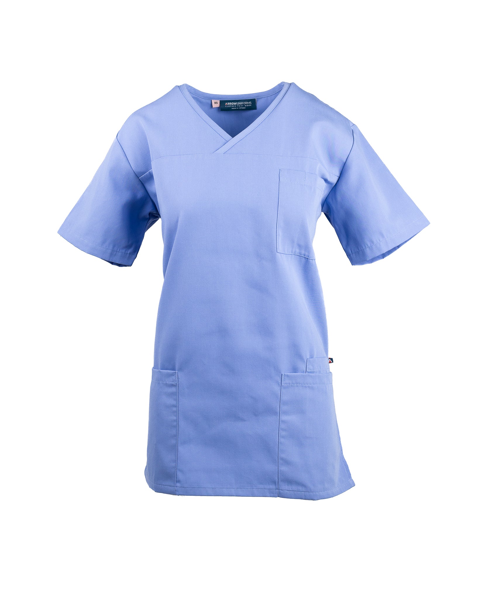 Polycotton Scrub Top - Pale Blue