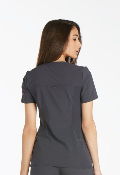 Cherokee Women's iFlex V-Neck Panel Top - Pewter