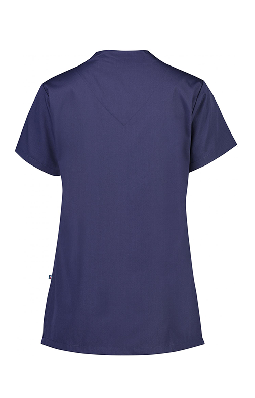 90° Wash V Neck Scrub Top - Navy/White