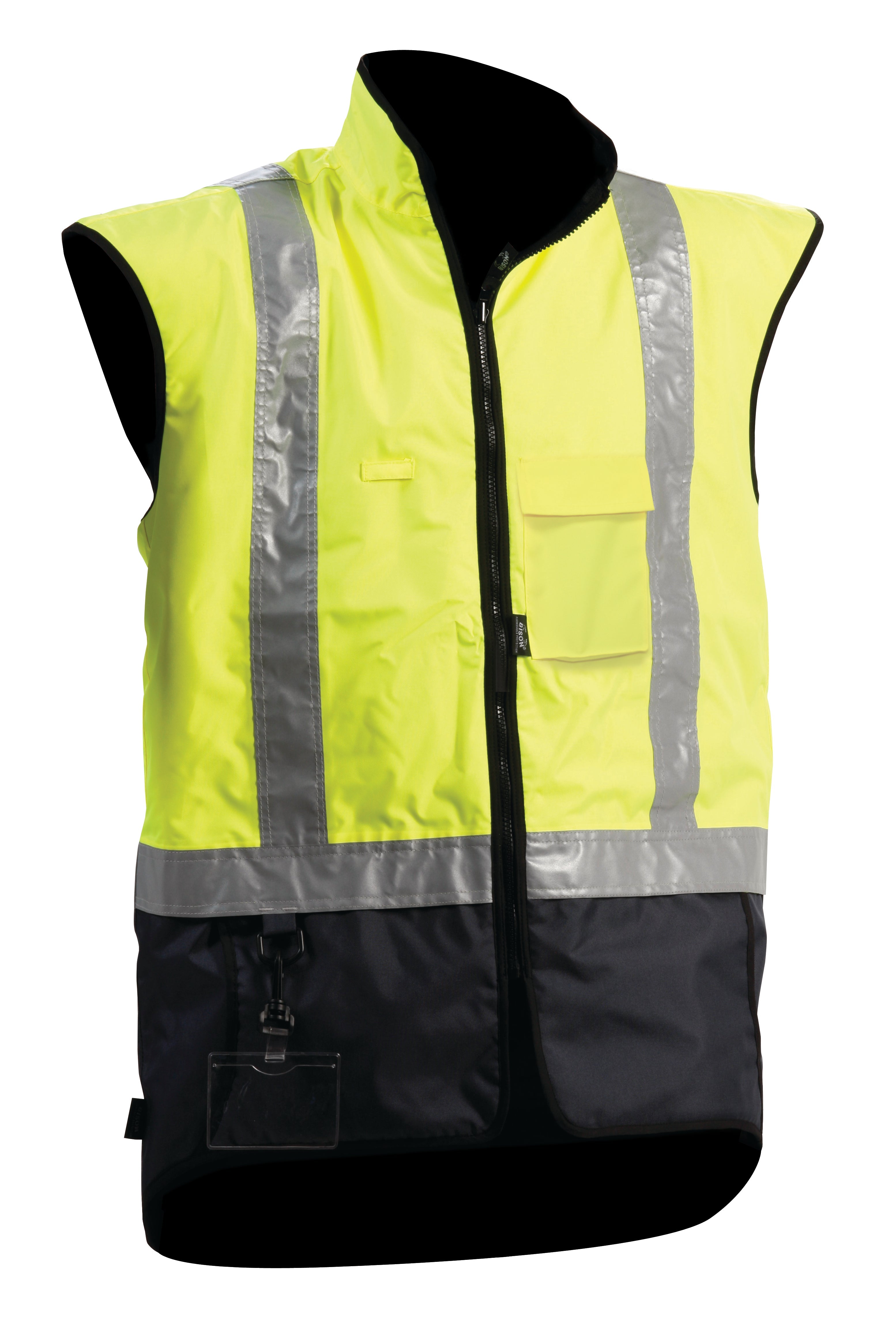 Hi Vis Fleece Lined Stamina Vest - Orange/Navy