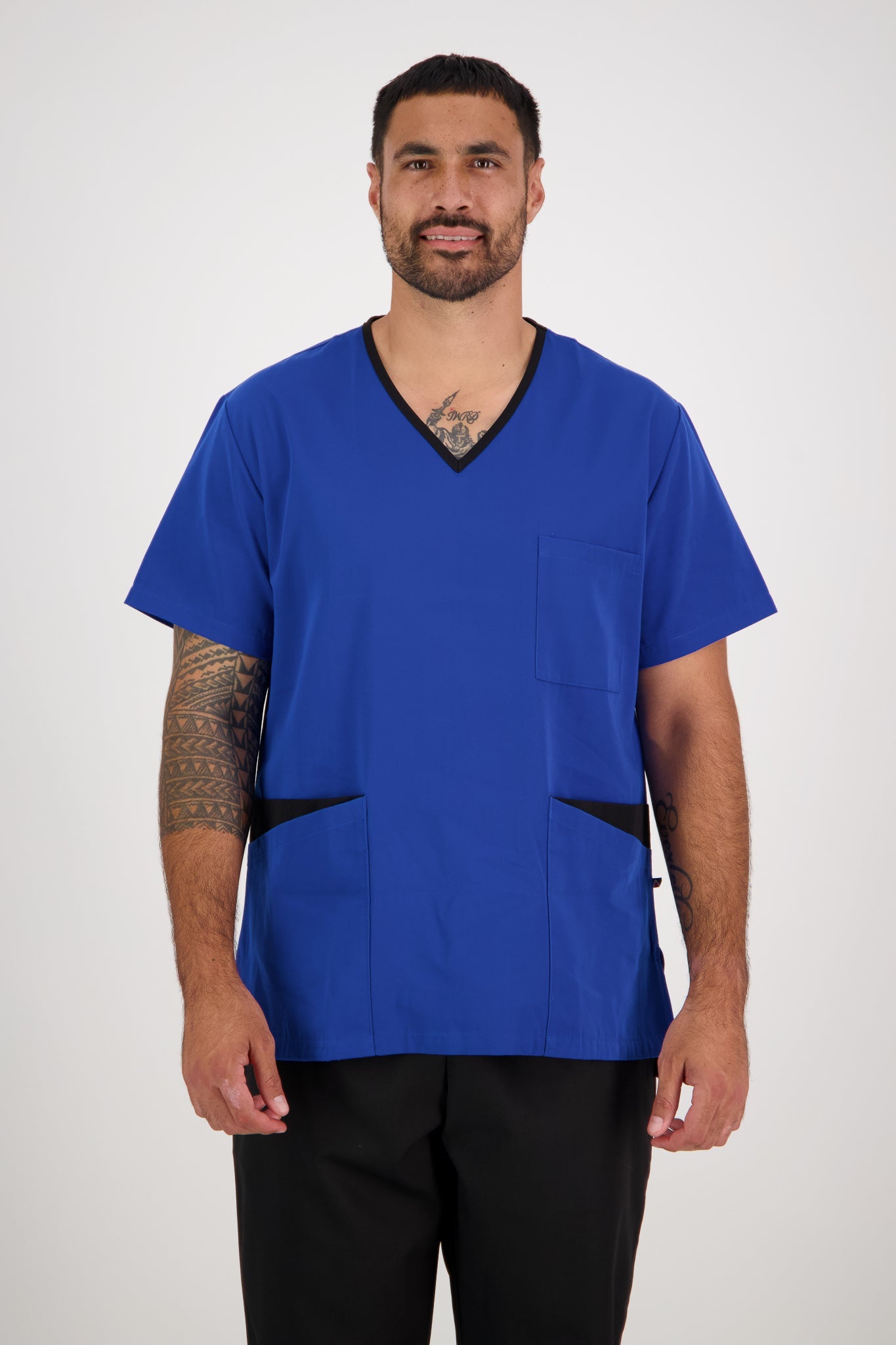 Men's Rakaia Scrub Top - Cobalt/Black