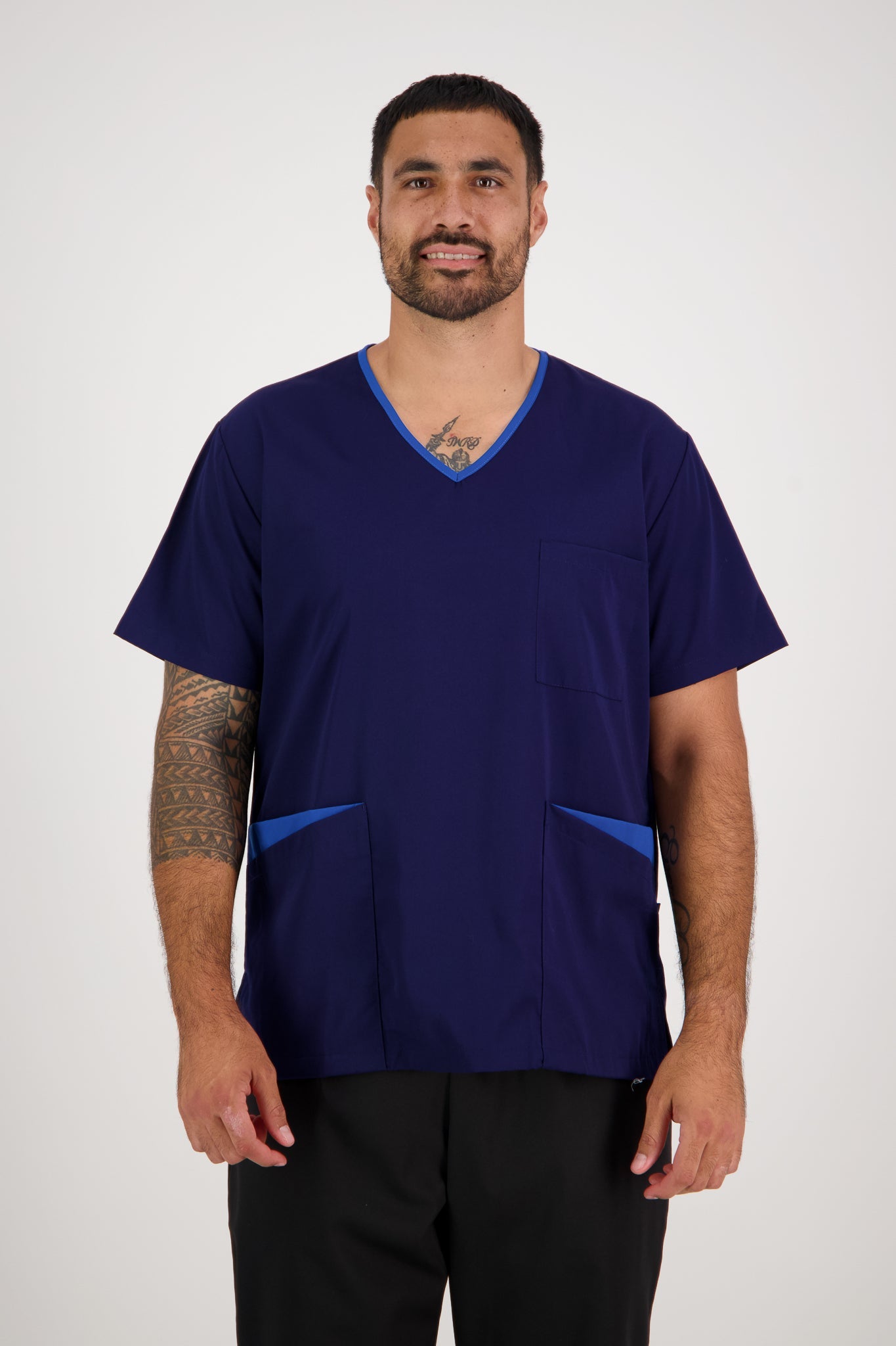 Men's Rakaia Scrub Top - Cobalt/Black