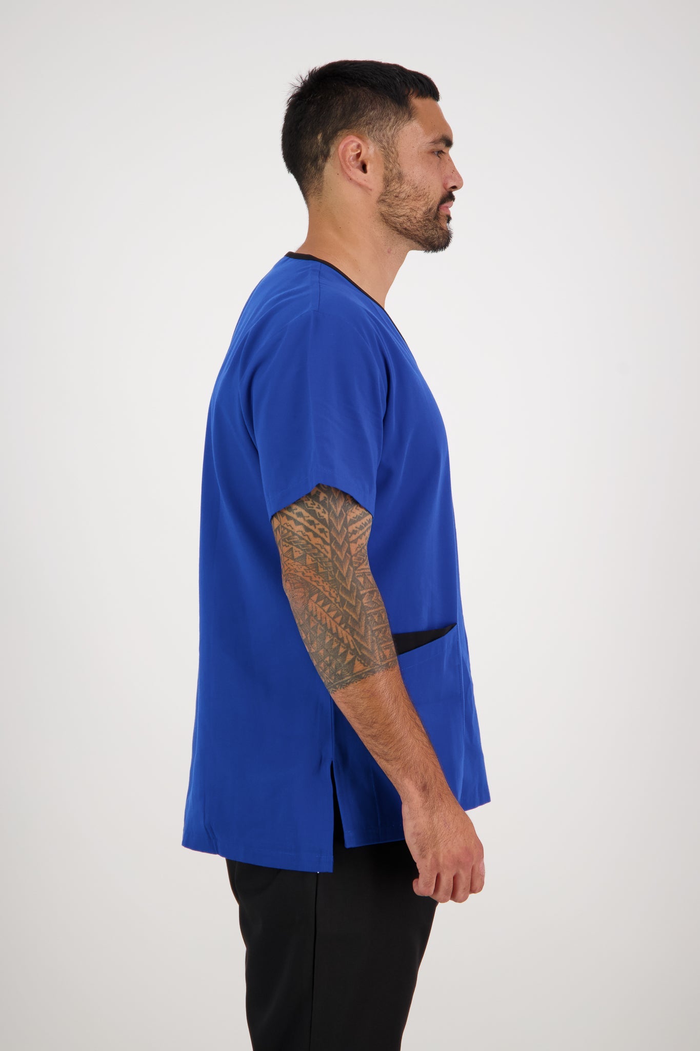 Men's Rakaia Scrub Top - Cobalt/Black