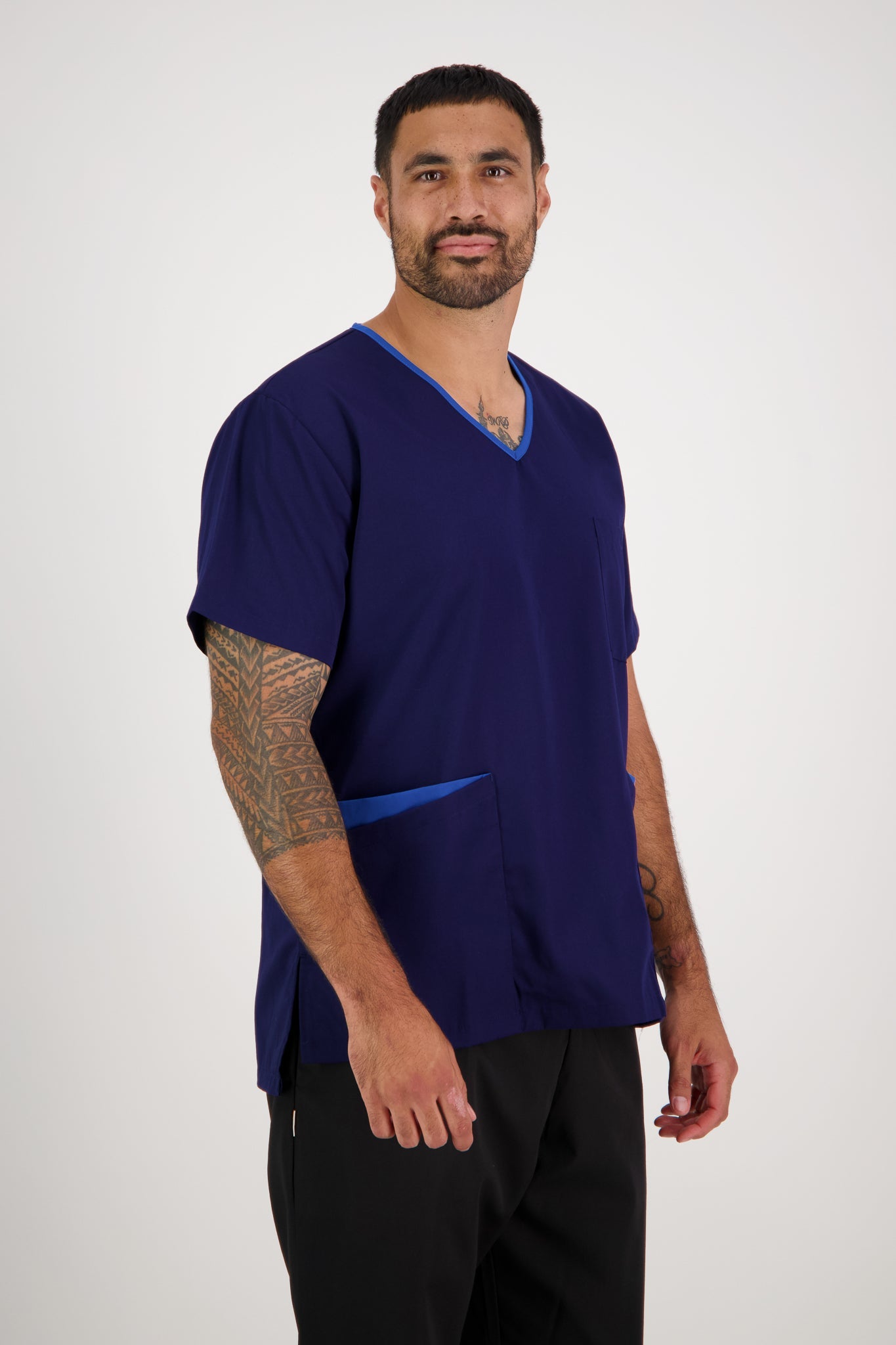 Men's Rakaia Scrub Top - Cobalt/Black