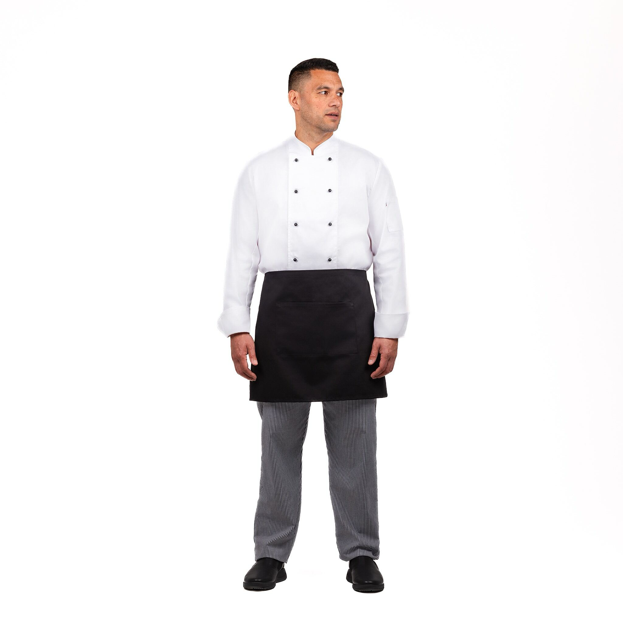 Chefs Half Apron with pocket - Black