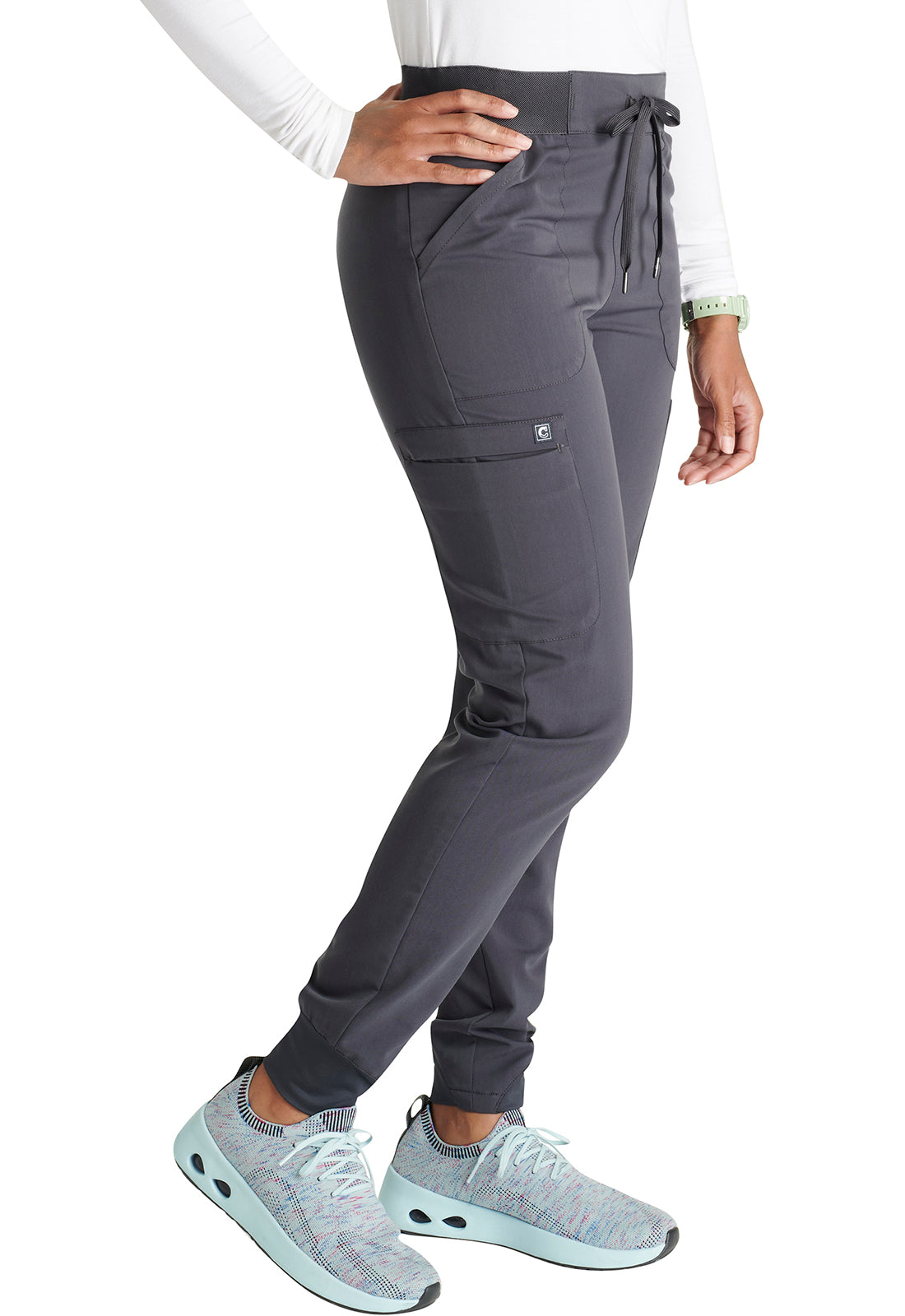 Women's Cherokee Atmos Mid Rise Pull-on Jogger - Pewter