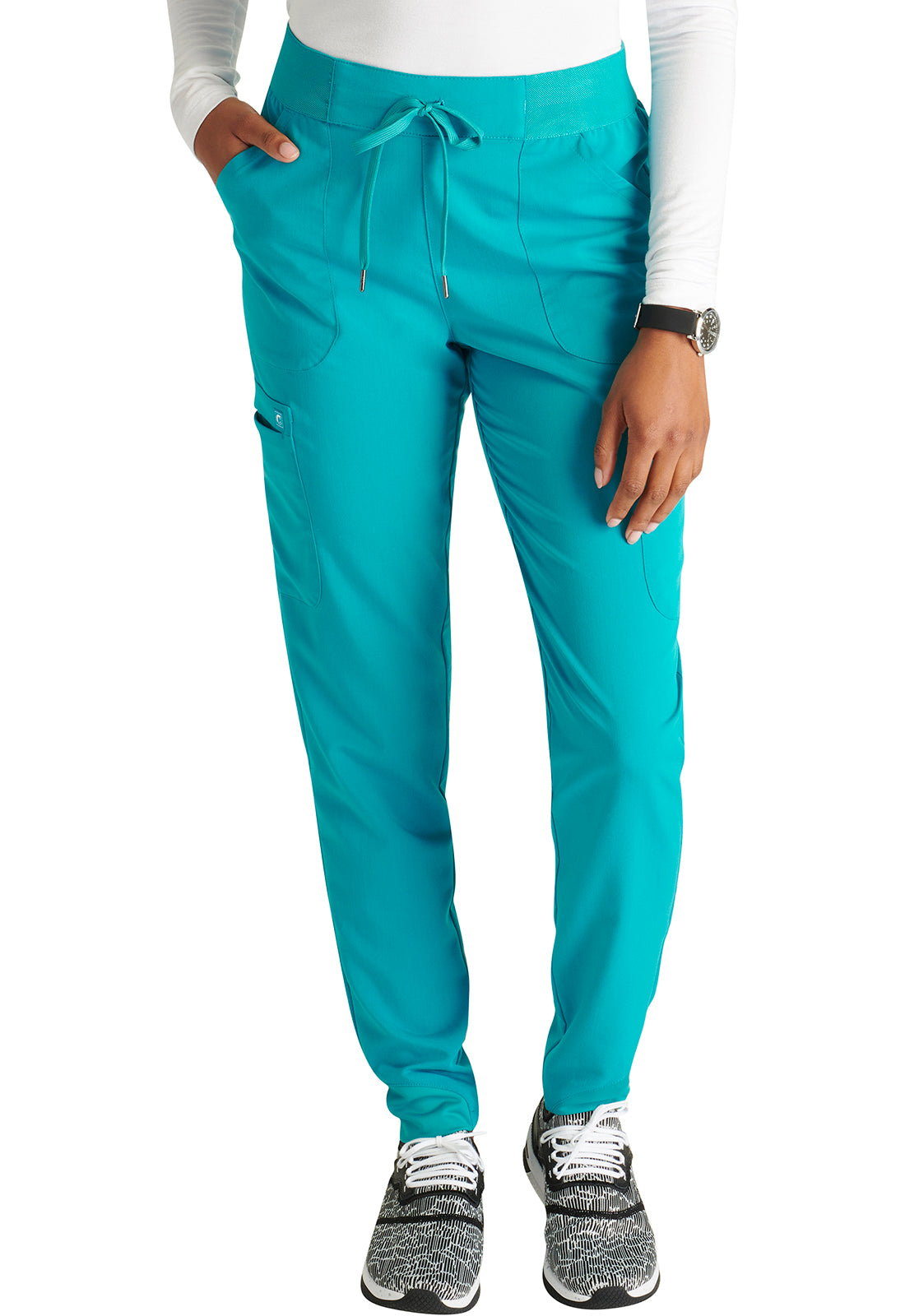 Women's Cherokee Atmos Mid Rise Pull-on Jogger - Teal Blue